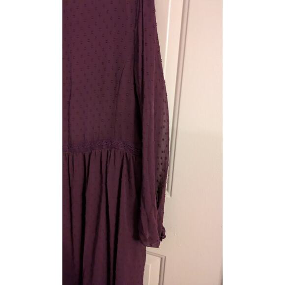 Matilda Jane Purple Dress Medium, Sheer and Lined, Dot Pattern, 26641D, Peasant - Picture 4 of 10